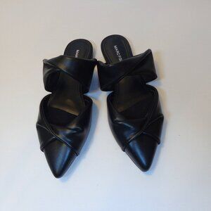 Marc Fisher Satera Women's Black Slip-on Pointed‎ Fashion Mules Flats Size 6M
